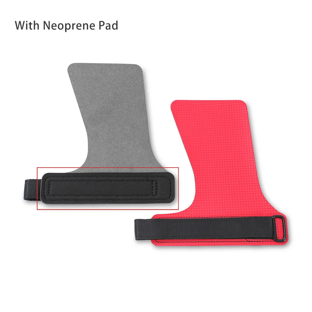 A Pair of Carbon No Finger Hole Hand Grips for Crossfit Pull Ups Cross Training Kettlebell Gymnastics Workout Palm Protector