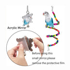 7PCS Wooden Parrot Toy Set for Bird Cage Play and Enrichment