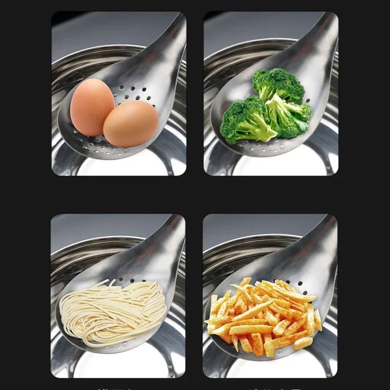 304 Stainless Steel Strainer Spoon for Cooking, Frying and Serving