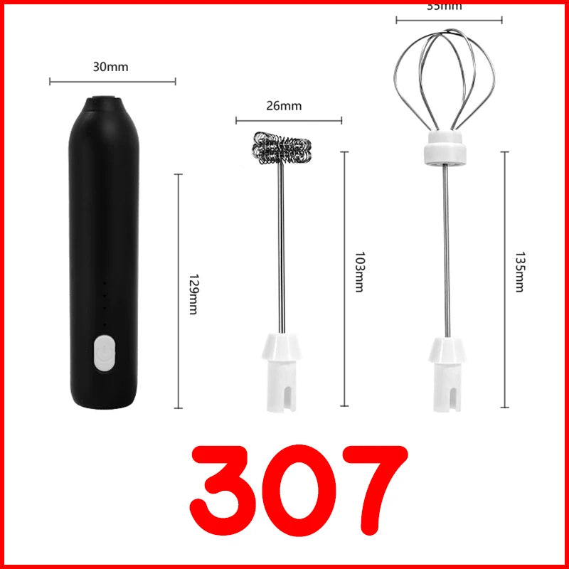 Wireless Electric Milk Frother Type-C Rechargeable Handheld Coffee Whisk Mixer
