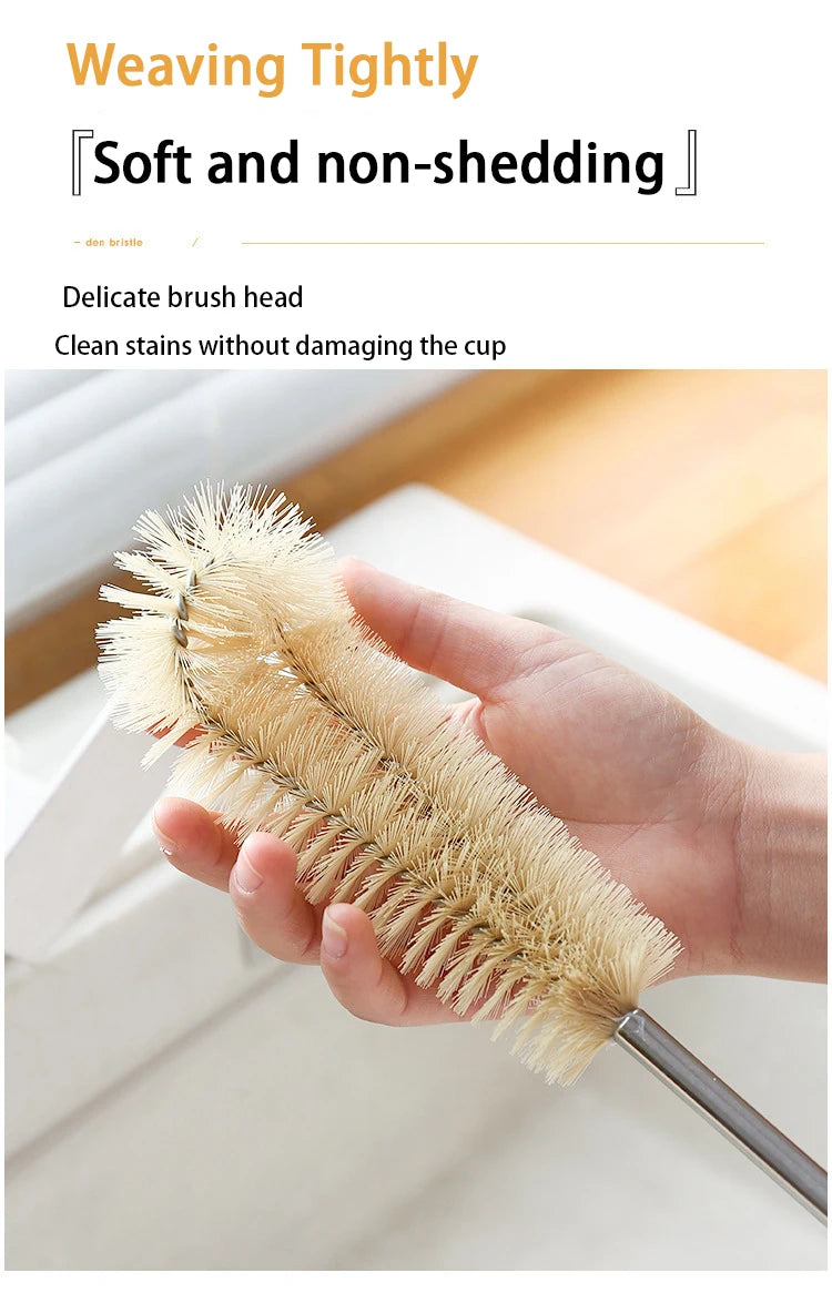 Kitchen Cleaning Tools Drink Bottles Glass Scrubbers Cleaning Brush Wooden Bottle Cleaning Brush with Long Handle