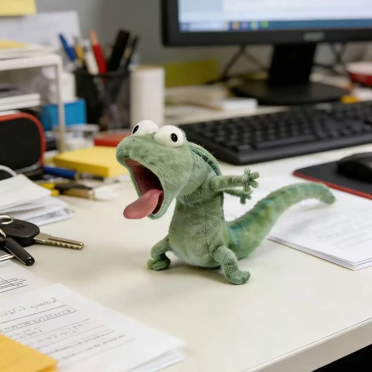 Funny Mint Green Lizard Plush Toy – Soft & Adorable Stuffed Animal