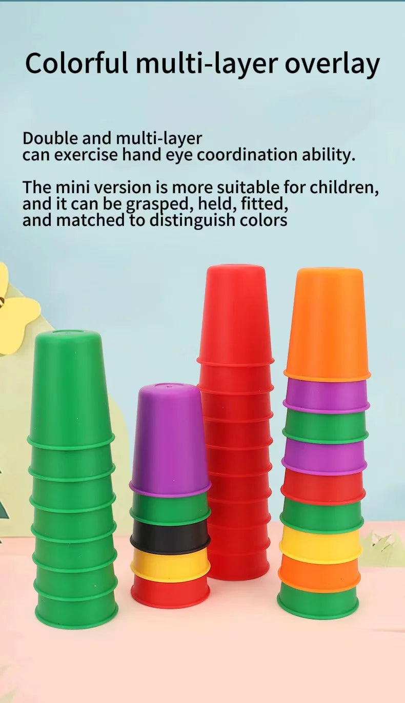Montessori Mini Stack Cup Color Matching Game