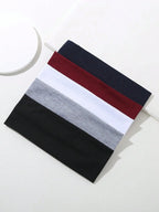 6-Pack Sports Sweatband Headbands – Solid Color & Leopard Print