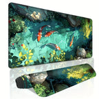 Large Koi Fish Gaming Mouse Pad Non-Slip Rubber Desk Mat Stitched Edge Office Work Esports Gift for Gamers Desk Accessories