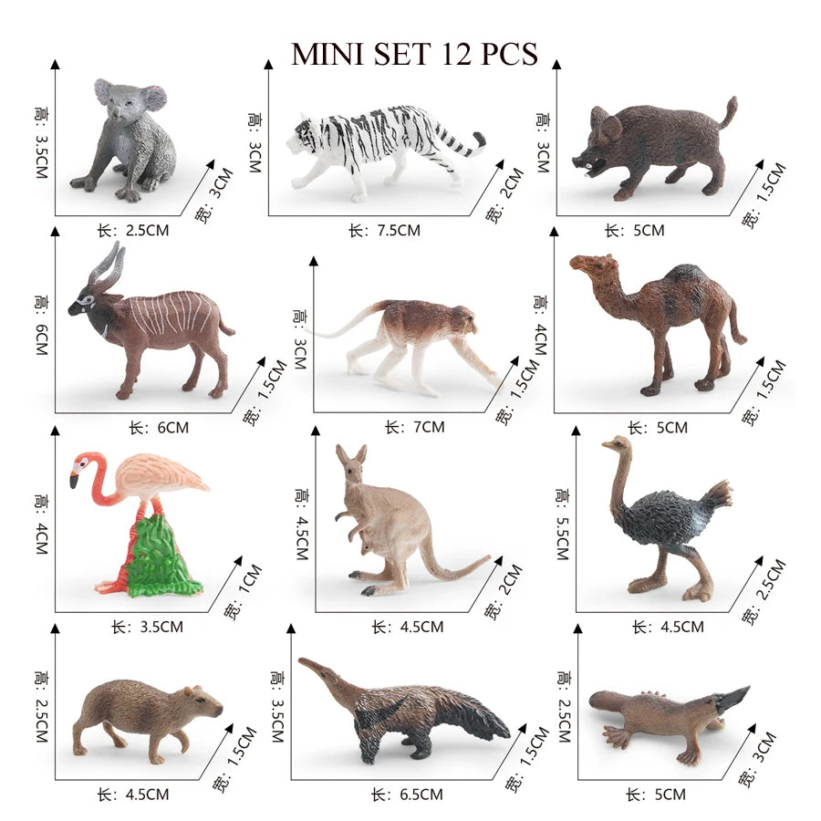 Mini Farm & Wildlife Animal Figurine Set
