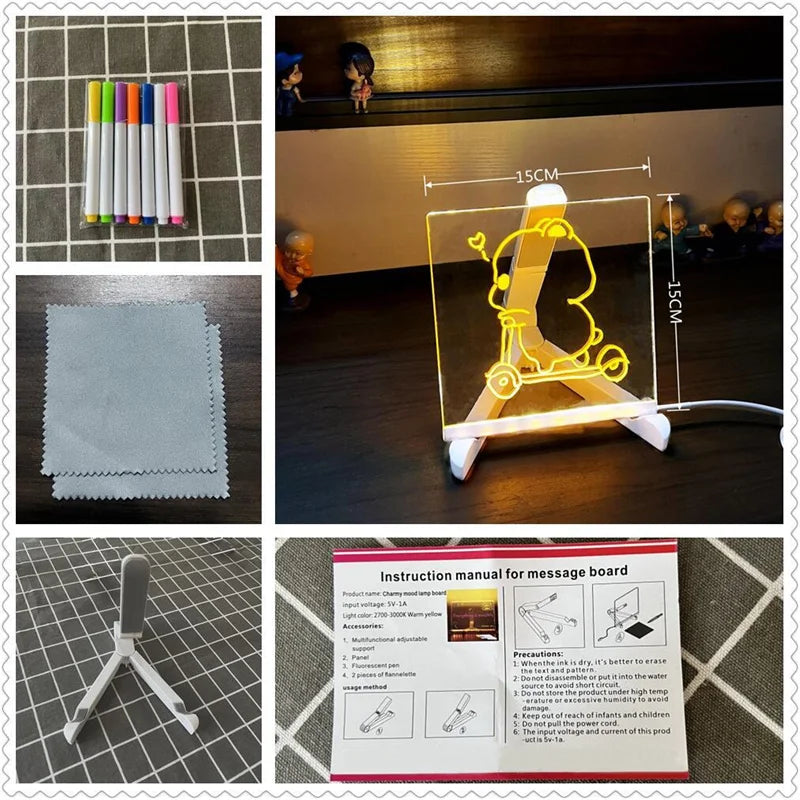 LED Drawing Board for Kids – Light Up Erasable Memo Board