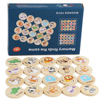 Wooden Memory Matching Pattern Puzzle Game for Kids Learning Fun