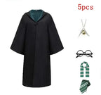 Harri Potters Adult&Children Cosplay Costume Gryffindors Shirt Gown Cloak Tie Scarf Wand Slytherin Skirt Halloween Hermione Gift