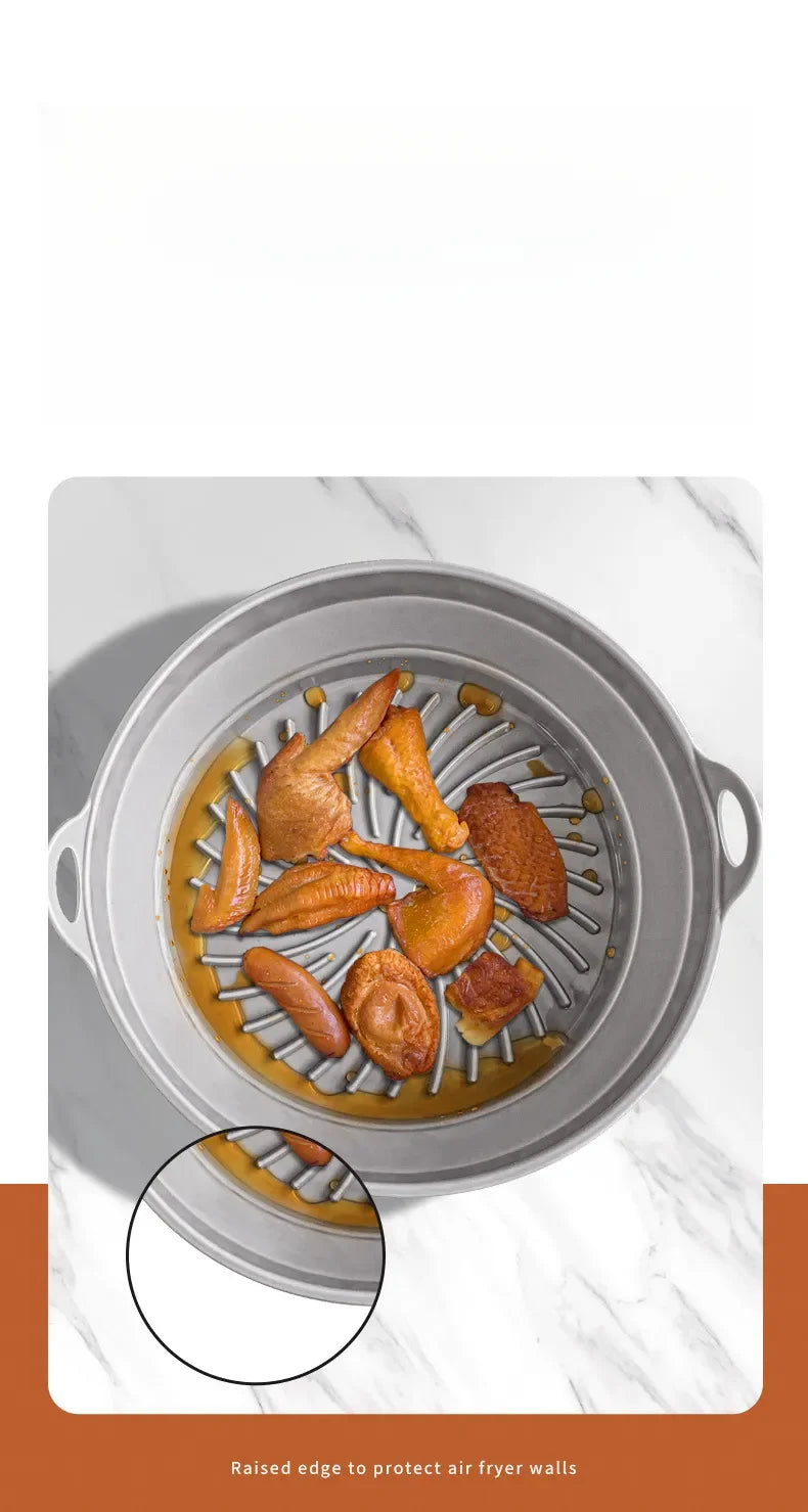 Foldable Air Fryer Silicone Liner Reusable Air Fryer Silicone Baking Tray Food Grade Silicone Air Fryer Mat
