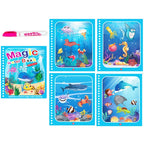 Magic Water Drawing Book with Reusable Coloring Pen for Kids Fun