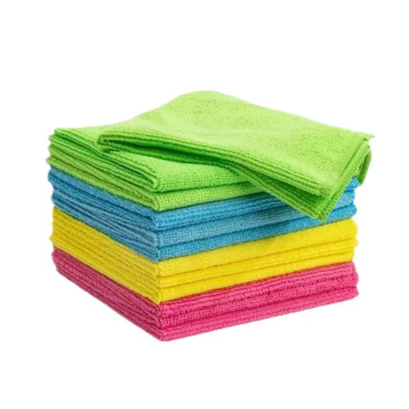 3/10pcs Microfiber Cleaning Cloth, Dishwashing Cloth Household Rag Kitchen Bathroom Cleaning Towel Durable Absorbent Towel