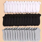 Summer Spring Unisex Solid Color Ankle Socks 10/20/40 Pairs Soft Lightweight No Show Sports Socks for Men Women Bulk Value Pack