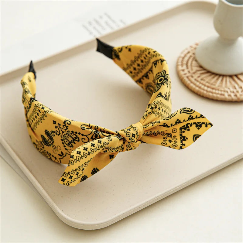 Paisley Bandana Rabbit Ear Headband for Women