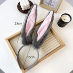 Plush Bunny Ears Cosplay Headband for Women & Girls