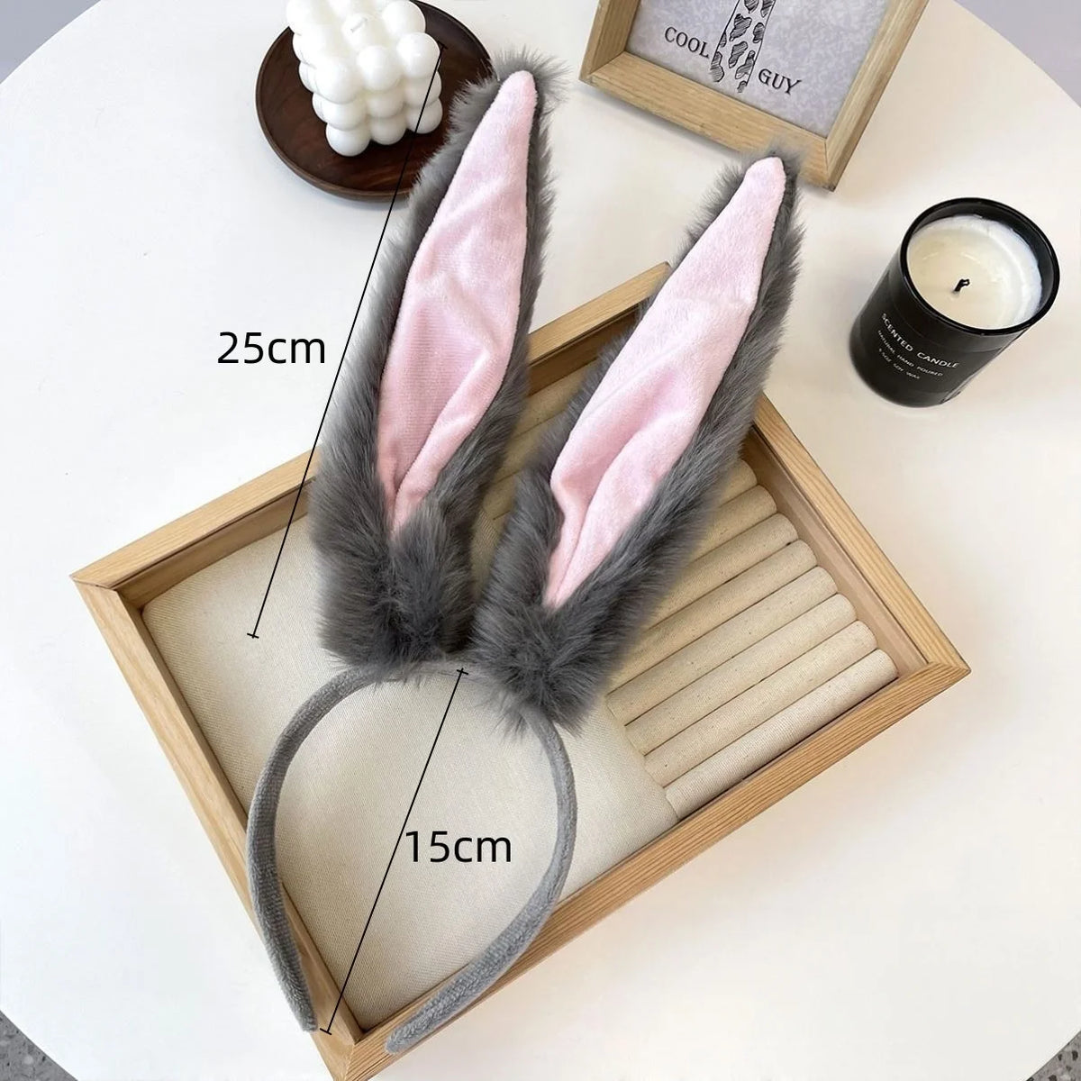 Plush Bunny Ears Cosplay Headband for Women & Girls