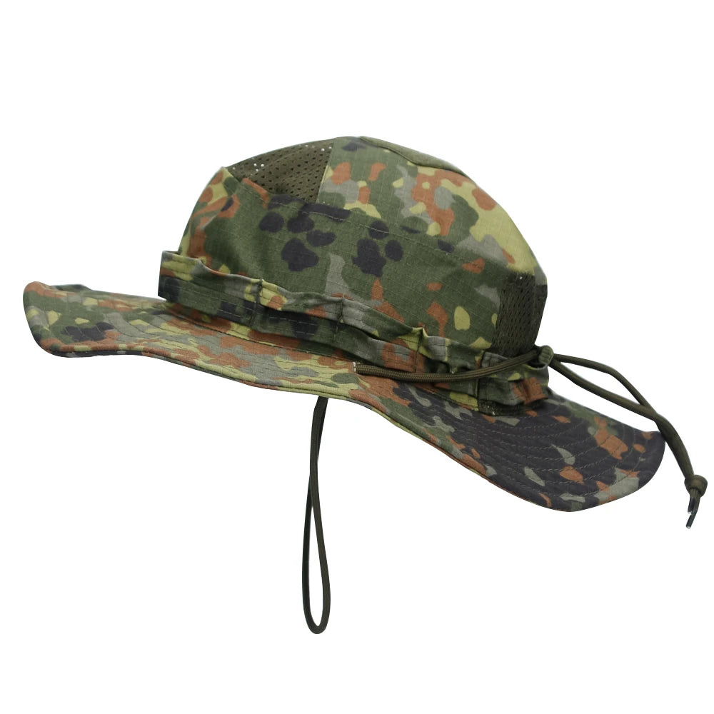1pc/3pcs Camo Boonie Hat Sunscreen Breathable Bucket Hat Men's Outdoor Hiking Hunting Fishing Windproof Fisherman's Hat