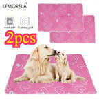 2PCS Extra Large Reusable Pet Pee Liner Non-Slip Easy Clean Mat, Machine Washable Polyester for Dogs,Rabbits,Guinea Pigs Hamster
