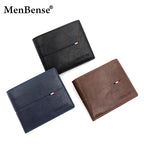 Slim Men Wallets New Short Zipper Card Holder Photo Holder Male Purse Simple Coin Pocket High Quality PU Leather Men's Wallet