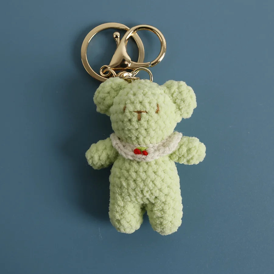 Cute Bear Couple Crochet Keychain Matching Animal Charm