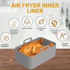 2Pcs Air Fryer Silicone Pot Air Fryer Liner Heat Resistant Air Fryer Silicone Basket Rectangle Baking Pan for Oven Microwave