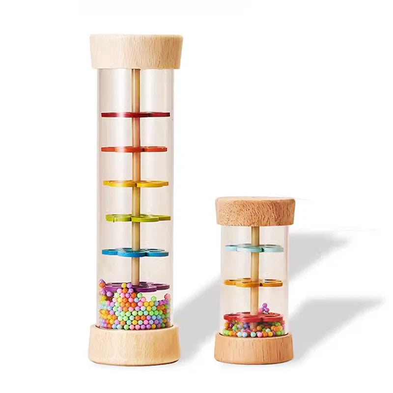 Montessori Wooden Rain Stick Baby Sensory Music Toy