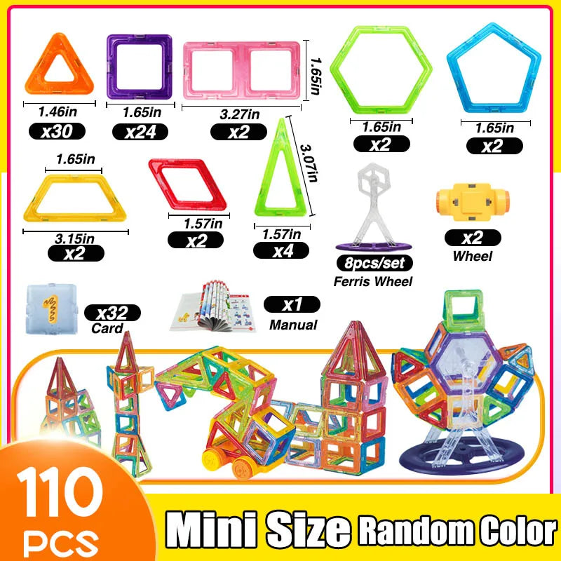 64-184PCS Kids Magnetic Building Blocks – STEM Construction Toy Set