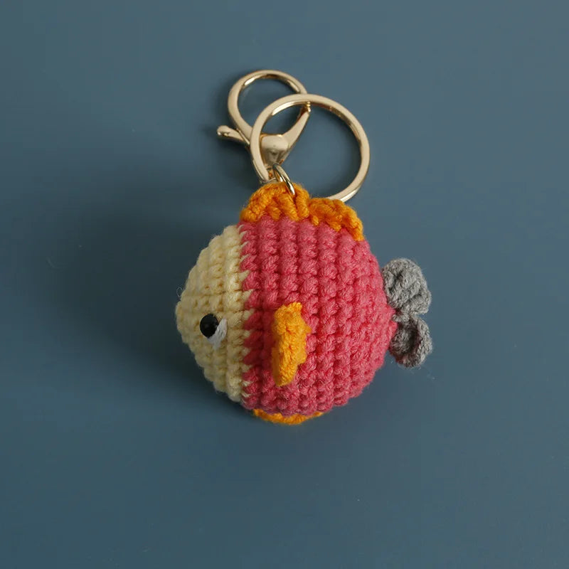 Ocean Animal Crochet Keychain Tropical Fish Bag Charm