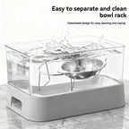 Stainless Steel Pet Bowl Slanted Anti Cervical Spondylosis for Cats and Dogs Dual Use Feeder