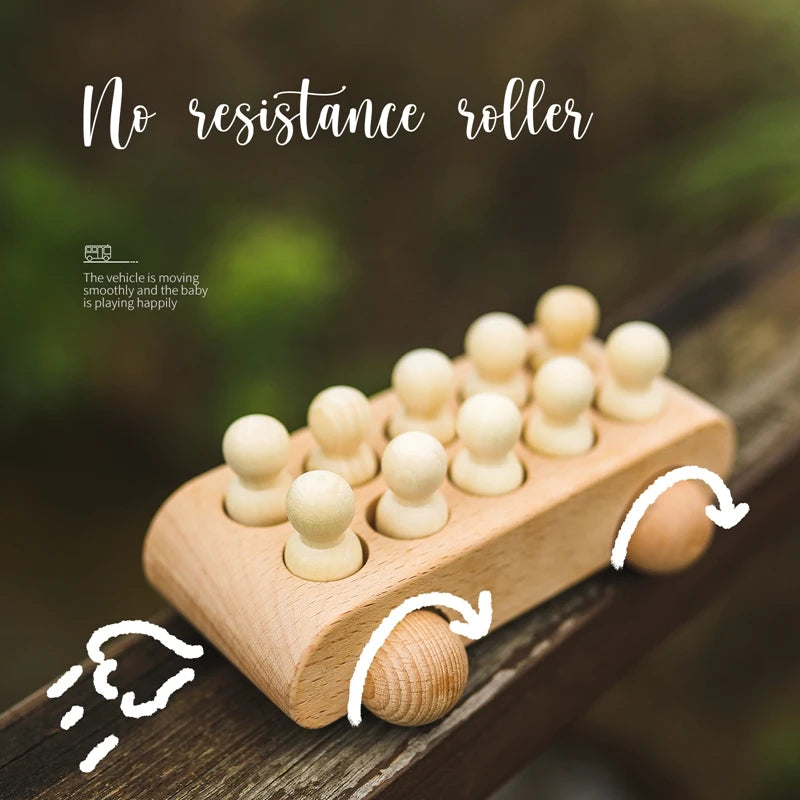 Wooden Montessori Train Learning Toy for Toddlers and Preschool Kids