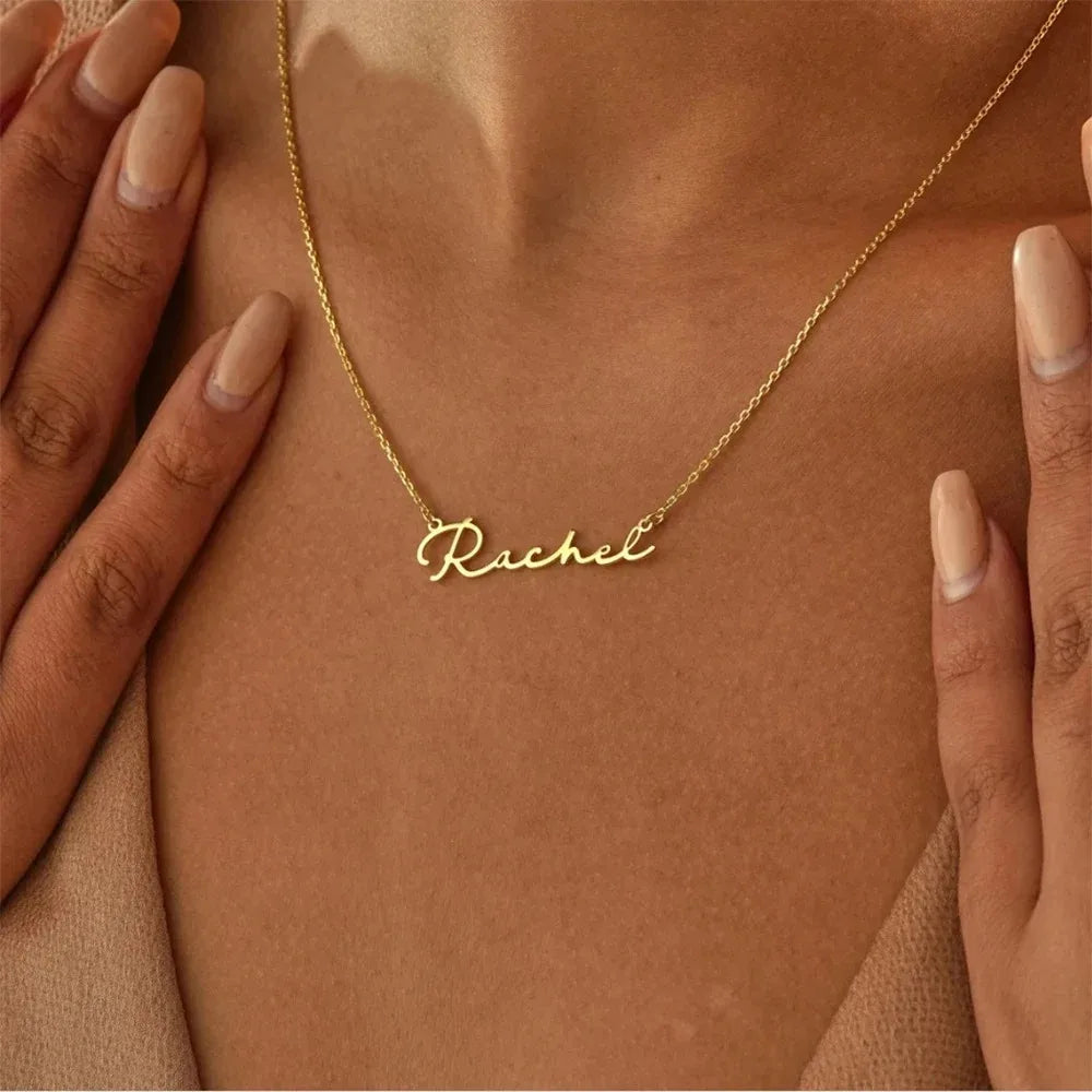 Personalised Name Necklace Custom Stainless Steel Name Jewelry Birthday Gift for Her Bridesmaid Mother's Day Gifts
