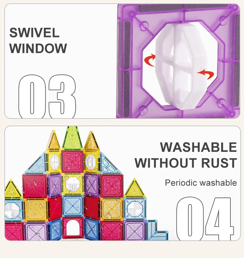 Magnetic Tiles STEM Building Blocks Educational Toy for Kids