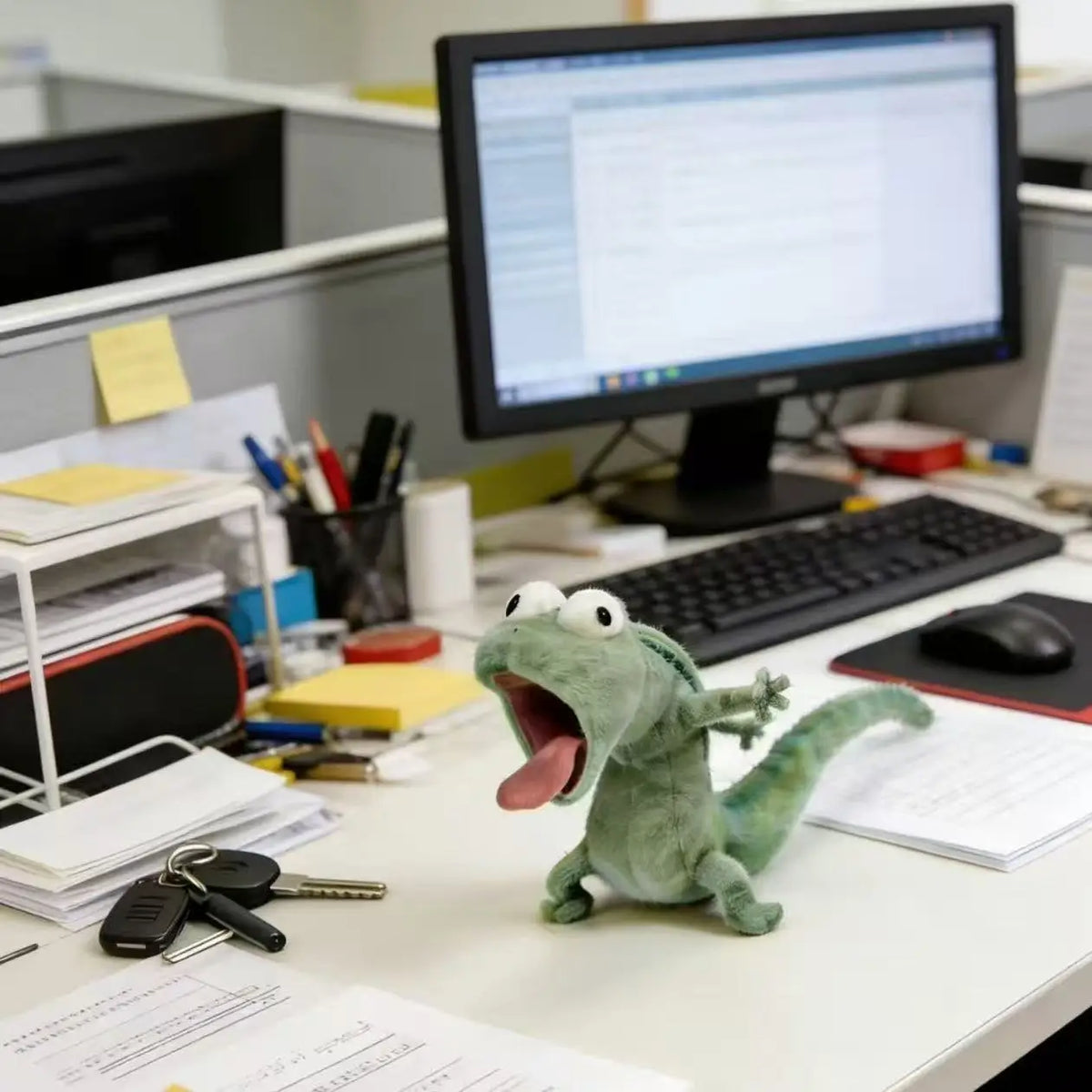 Funny Mint Green Lizard Plush Toy – Soft & Adorable Stuffed Animal