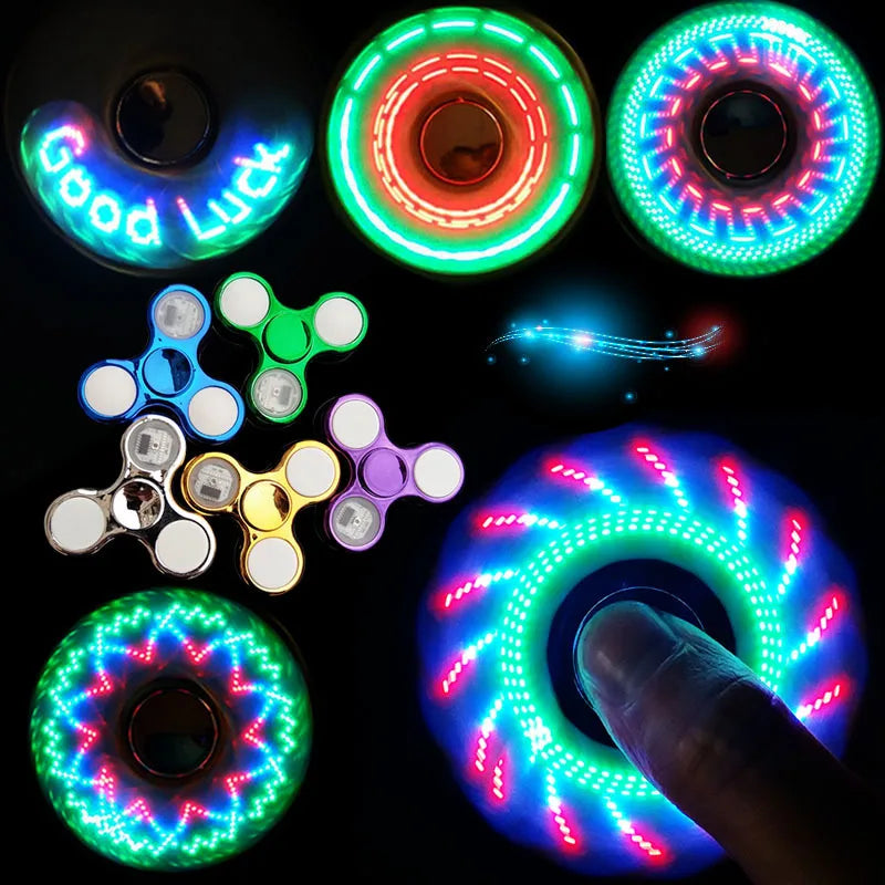 Creative LED Light Fidget Spinner Glow Fingertip Stress Relief Toy