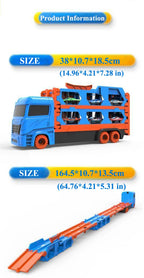 Large Car Transporter Truck with Folding Race Track & Alloy Cars