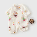 Babe Boy Girl Pure Cotton Muslin Breathable Bodysuit 0-18M Kid Summer Lightweight Cool Onesie Infant Casual Stylish Short Romper
