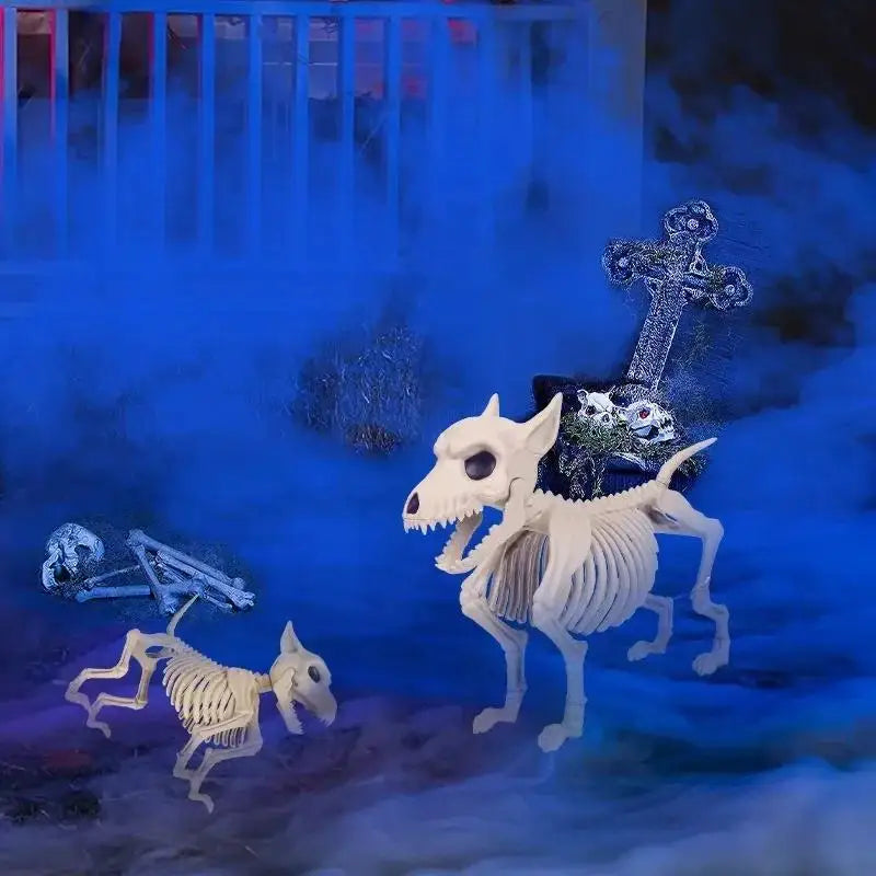Halloween Creative Home Ornament Animal Skeleton Decoration Little Wolf Skeleton Indoor Outdoor Garden Halloween Decoration