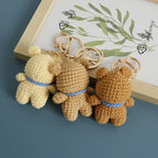 Cute Bear Couple Crochet Keychain Matching Animal Charm