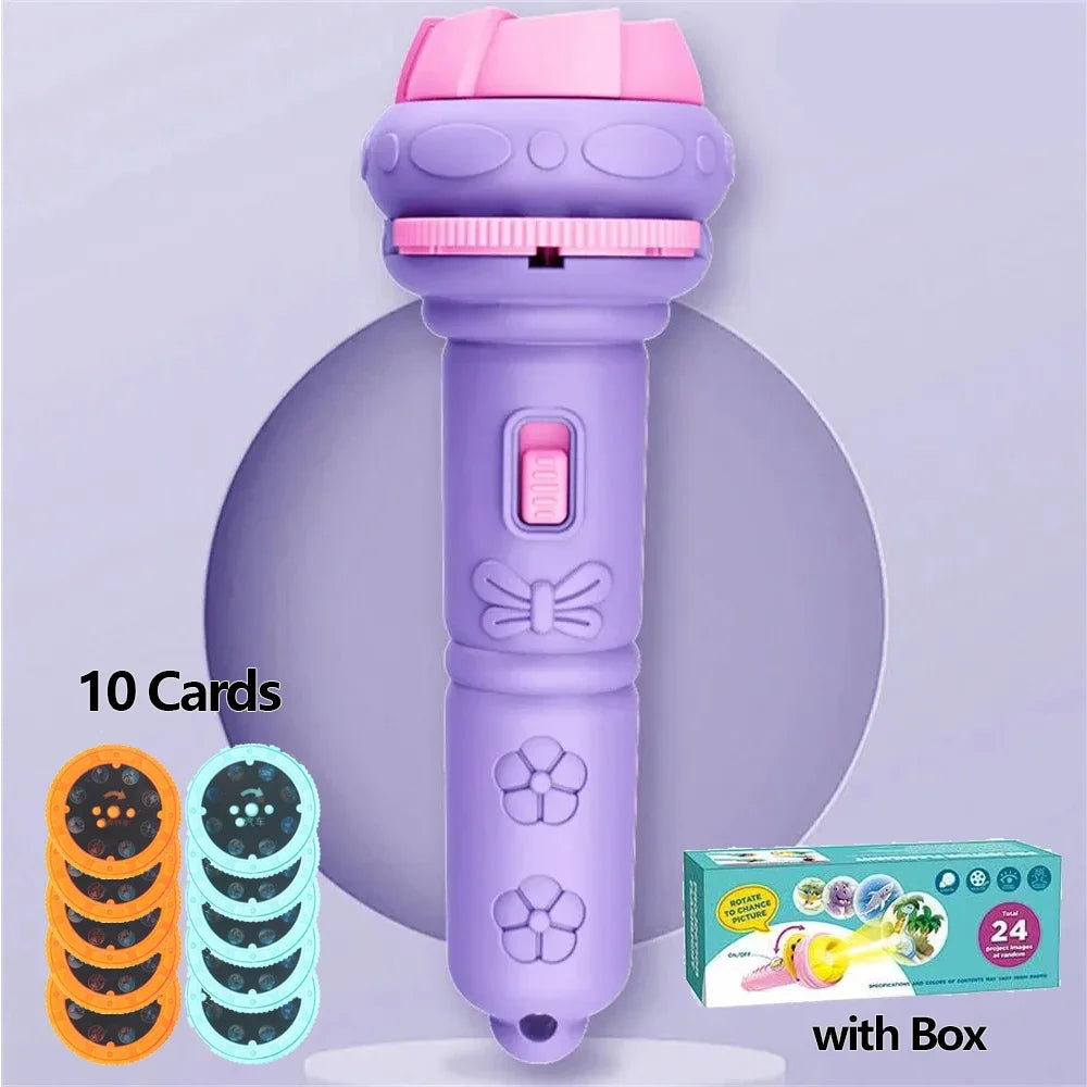Kids Cartoon Projection Flashlight – Storytelling Projector Toy