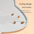 Pet Feeding Mat For Dogs & Cats, Thin Silicone Waterproof Cat Food Mat Cat Bowl Mat With Raised Edge, Cat Placemat