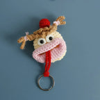 Funny Crochet Sausage Mouth Keychain Key Holder Pouch