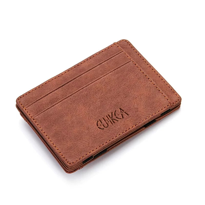 Quality PU Leather Mini Men Card Holder Wallets Zipper Coin Pocket Slim Magic Male Wallet Credit Bank Card Case Small Man Purses
