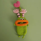 Funny Crochet Sausage Mouth Keychain Key Holder Pouch