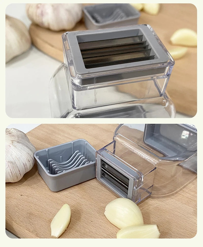 Manual Garlic Press Grinder – Multifunction Garlic Crusher, Cutter & Peeler Kitchen Tool