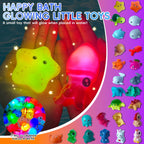 Glowable Animal Washing Water Set Floating Water Light Net Fishing Fish Playing Water Toys Children's Baby Bath Toys Floating