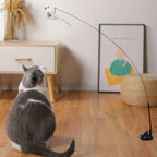 Peacock Bird Cat Teaser Wand for Interactive Hunting and Play