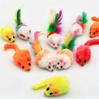 Catnip Rattle Faux Fur Cat Mouse Toys for Indoor Interactive Play