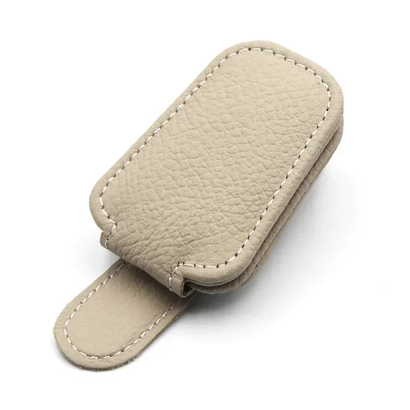 1Pcs Sunglasses Holder Is Suitable for Car Sunshades Magnetic Leather Sunglasses Clip and Ticket Clip Car Sunshade Accessories