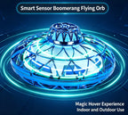 Intelligent sensor flying saucer toy, colorful LED light hovering flying device, rechargeable indoor and outdoor children's play toy.