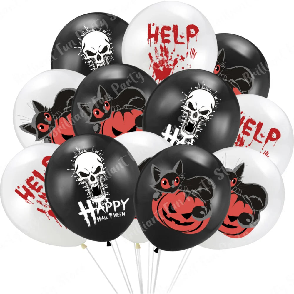 Halloween Balloons 12 Inch Black Orange White Pink Latex Balloon for Halloween Holiday Events Party Favors Supplies Decoration